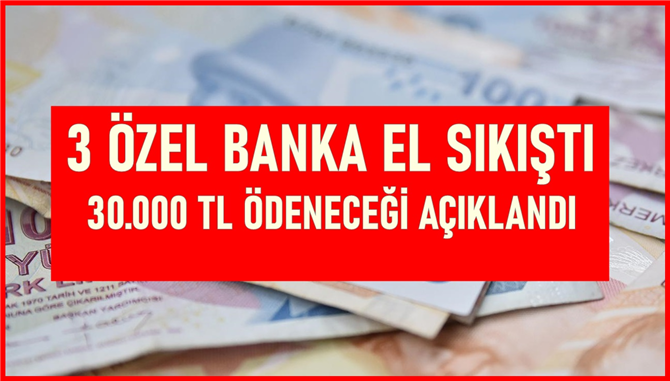 3 özel banka el sıkıştı ve emekli, çalışan ile birlikte İLK KEZ kredi alacaklara 30.000 TL ödeyeceğini açıkladı!