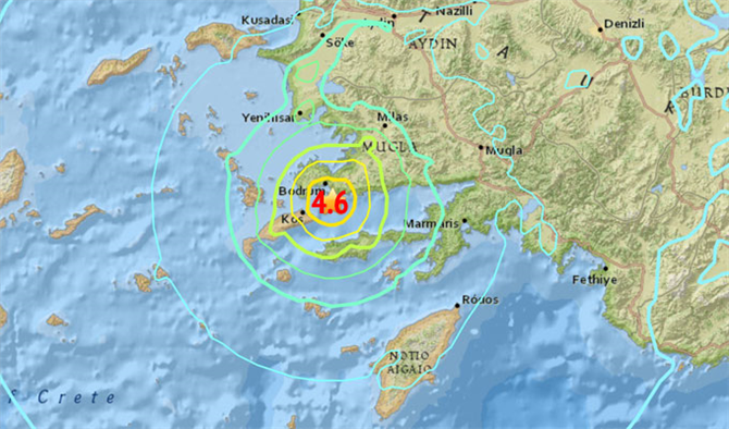 Ege Denizi Bodrum Yakınlarında 4,6 (Mw) Büyüklüğünde Deprem Meydana Geldi