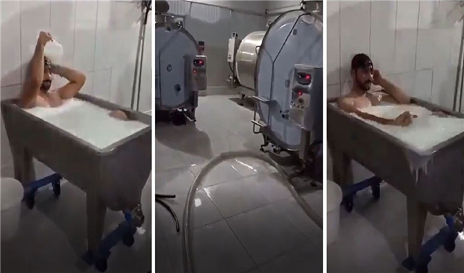 Süt Toplama Merkezinde Skandal! Kazanda Süt Banyosu Yaptı
