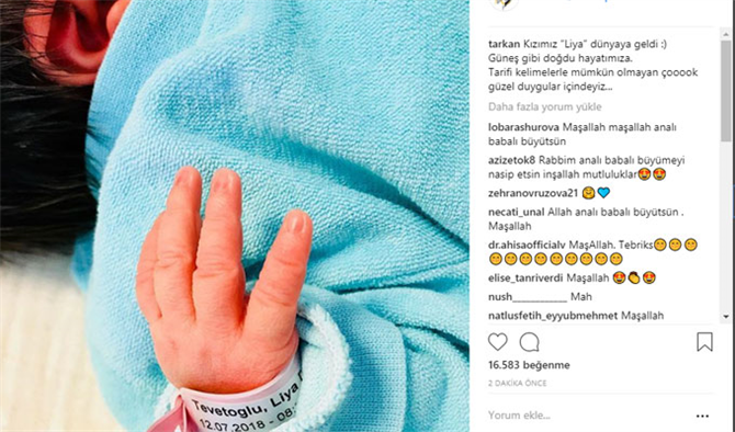 Tarkan'ın Kızı'nın Adı Liya Dünyaya Geldi. Instagram'dan İlk Fotoğrafı Paylaştı!
